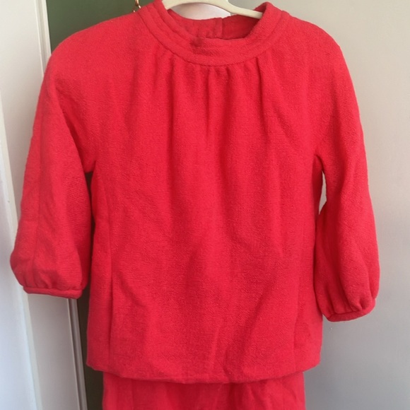 Vintage 60s Coral Two Piece Dress Set - Picture 2 of 16